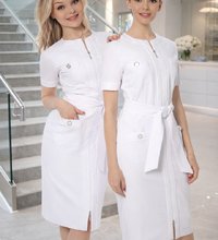 Медицинское платье в стиле Chanel А7311 белое